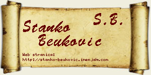 Stanko Beuković vizit kartica